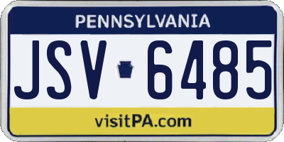 PA license plate JSV6485