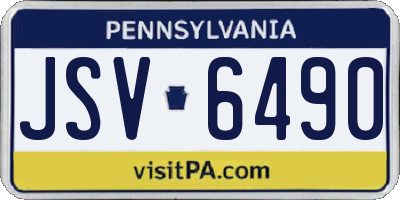 PA license plate JSV6490