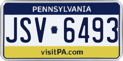 PA license plate JSV6493
