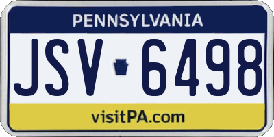 PA license plate JSV6498