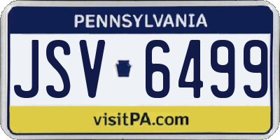 PA license plate JSV6499