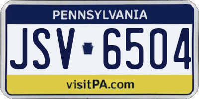 PA license plate JSV6504