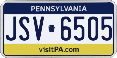PA license plate JSV6505