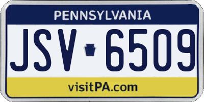 PA license plate JSV6509