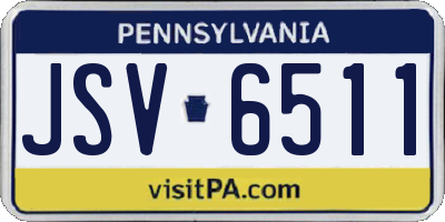 PA license plate JSV6511