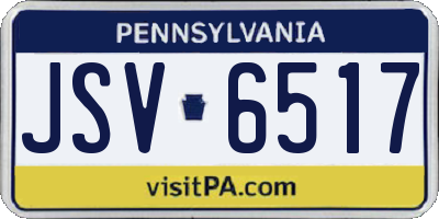 PA license plate JSV6517