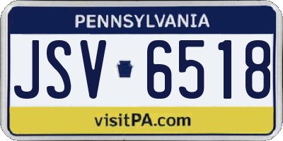 PA license plate JSV6518