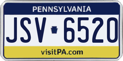 PA license plate JSV6520