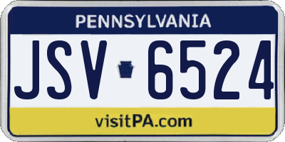PA license plate JSV6524