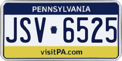 PA license plate JSV6525