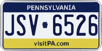 PA license plate JSV6526