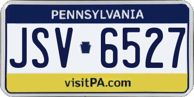 PA license plate JSV6527