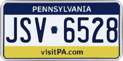 PA license plate JSV6528