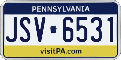 PA license plate JSV6531