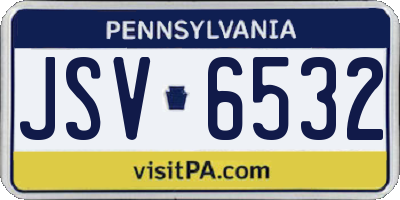 PA license plate JSV6532