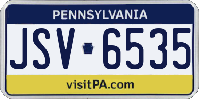 PA license plate JSV6535