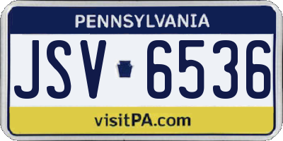 PA license plate JSV6536