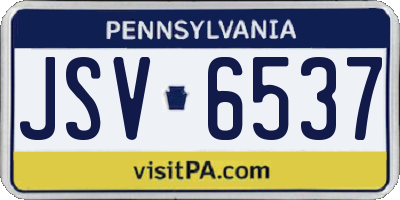 PA license plate JSV6537