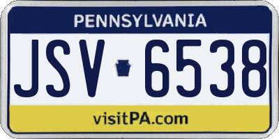 PA license plate JSV6538