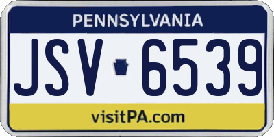 PA license plate JSV6539