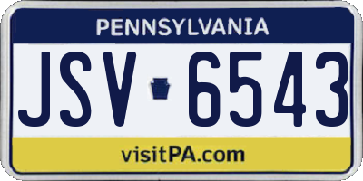 PA license plate JSV6543