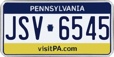 PA license plate JSV6545