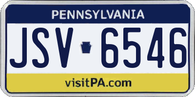 PA license plate JSV6546