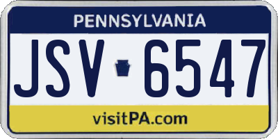 PA license plate JSV6547