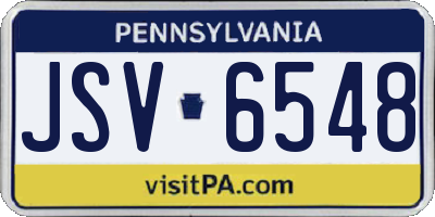 PA license plate JSV6548