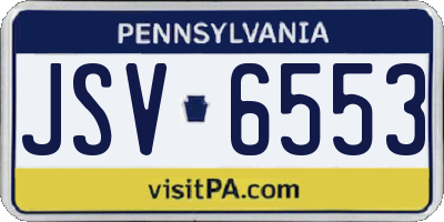 PA license plate JSV6553