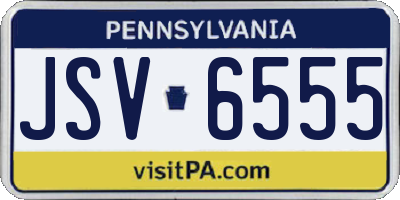 PA license plate JSV6555