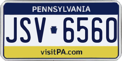 PA license plate JSV6560