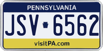 PA license plate JSV6562