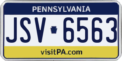 PA license plate JSV6563