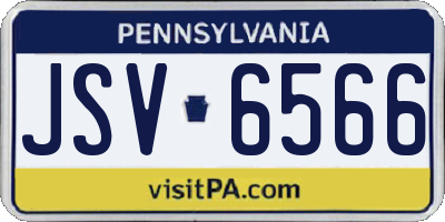 PA license plate JSV6566