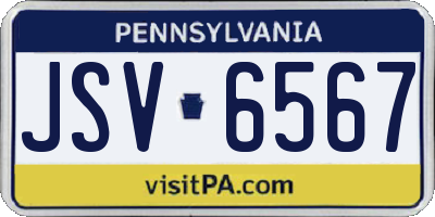 PA license plate JSV6567