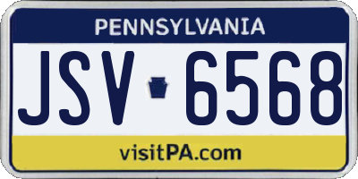 PA license plate JSV6568