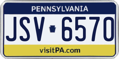 PA license plate JSV6570