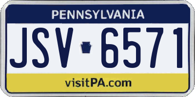 PA license plate JSV6571