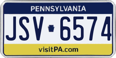 PA license plate JSV6574