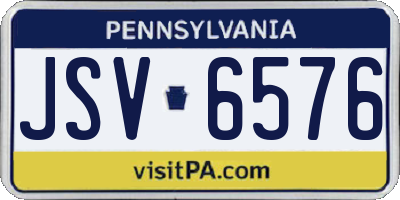 PA license plate JSV6576