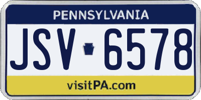 PA license plate JSV6578