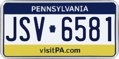 PA license plate JSV6581