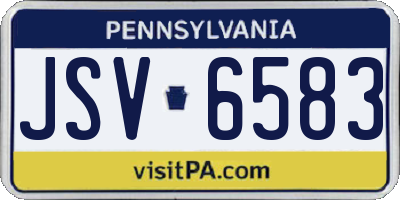 PA license plate JSV6583