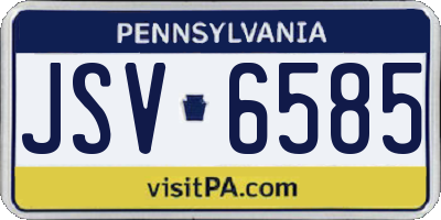 PA license plate JSV6585