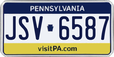 PA license plate JSV6587