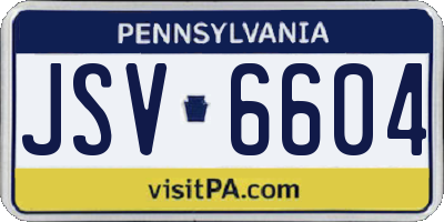PA license plate JSV6604
