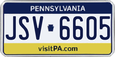 PA license plate JSV6605