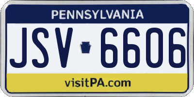 PA license plate JSV6606