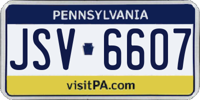 PA license plate JSV6607